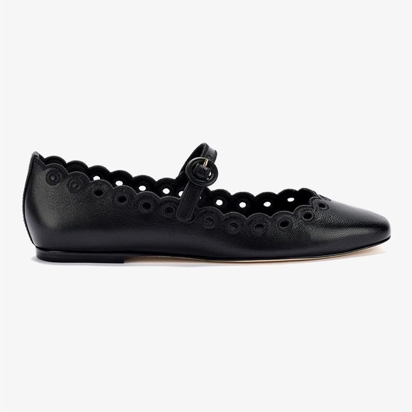 LARROUDÉ Blair Broderie Leather Ballet Flats